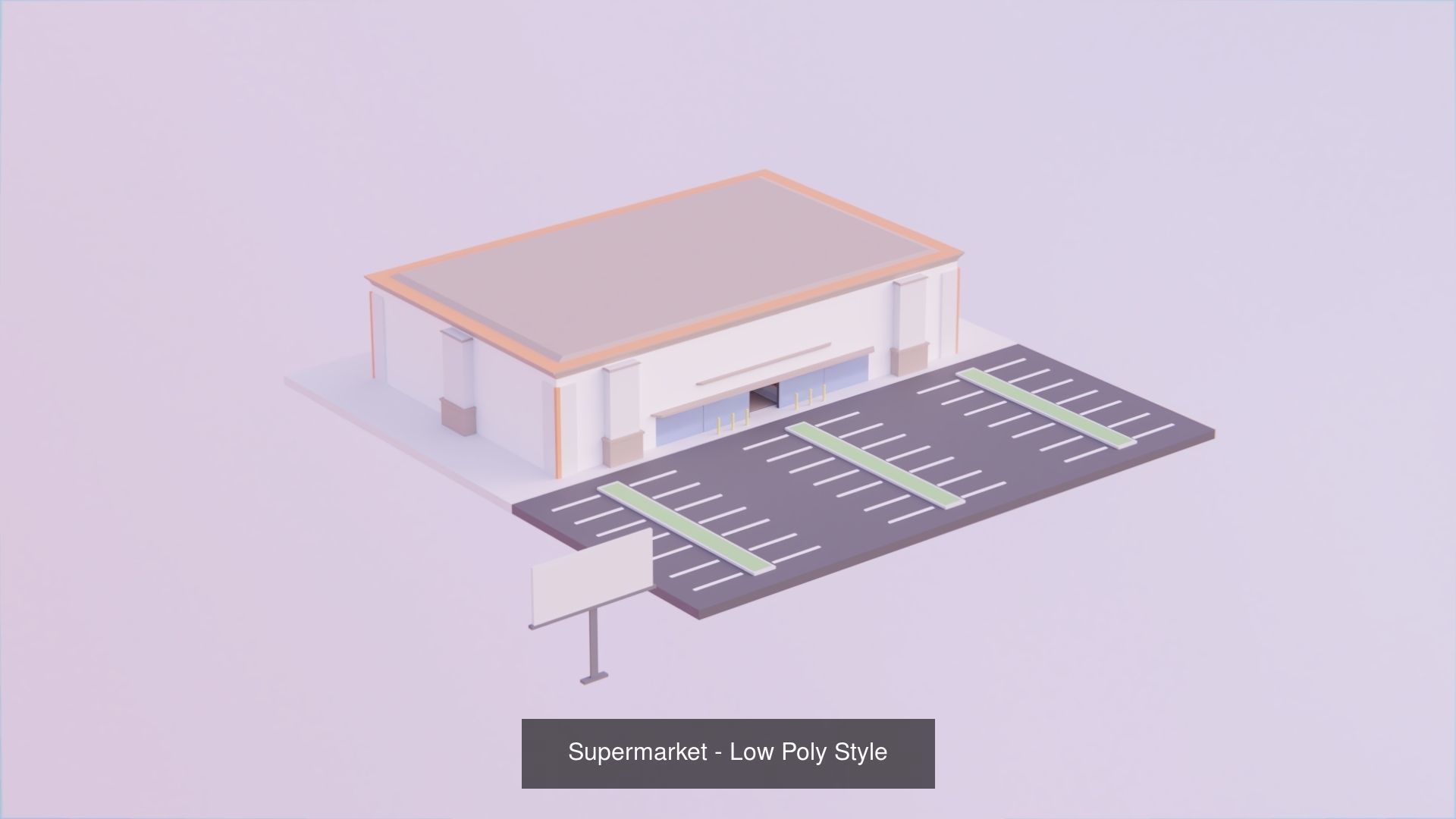Low Poly Style Buildings Bundle 3D Model Collection_2