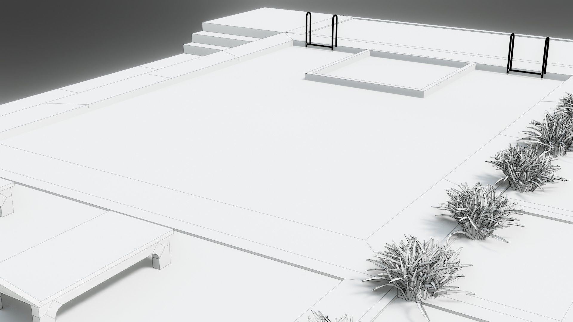 Swimming Pool - Low Poly - GameReady Low-poly 3D model_18