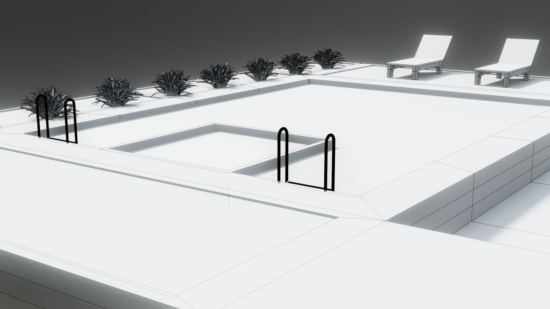 Swimming Pool - Low Poly - GameReady Low-poly 3D model_14