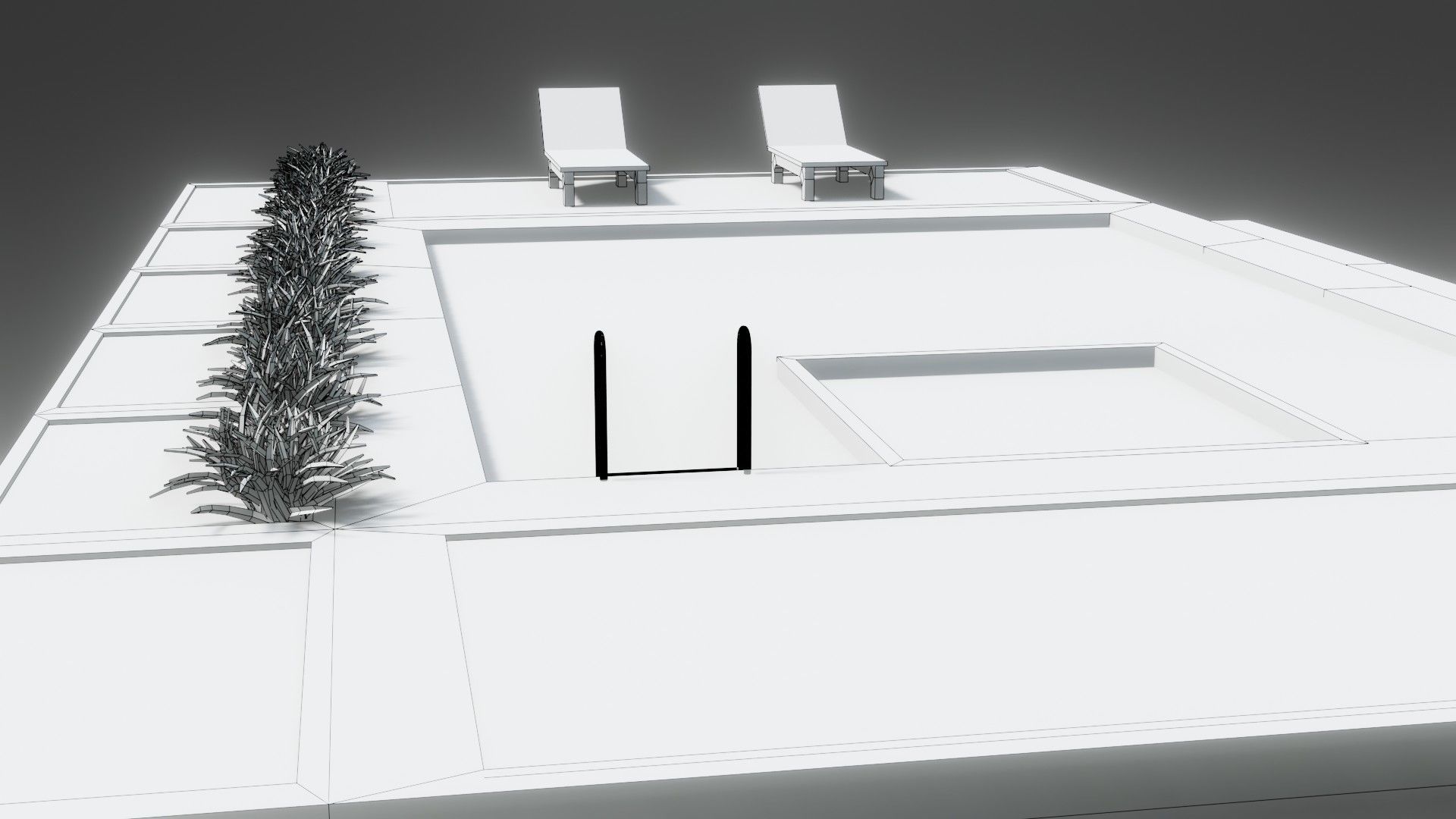 Swimming Pool - Low Poly - GameReady Low-poly 3D model_13