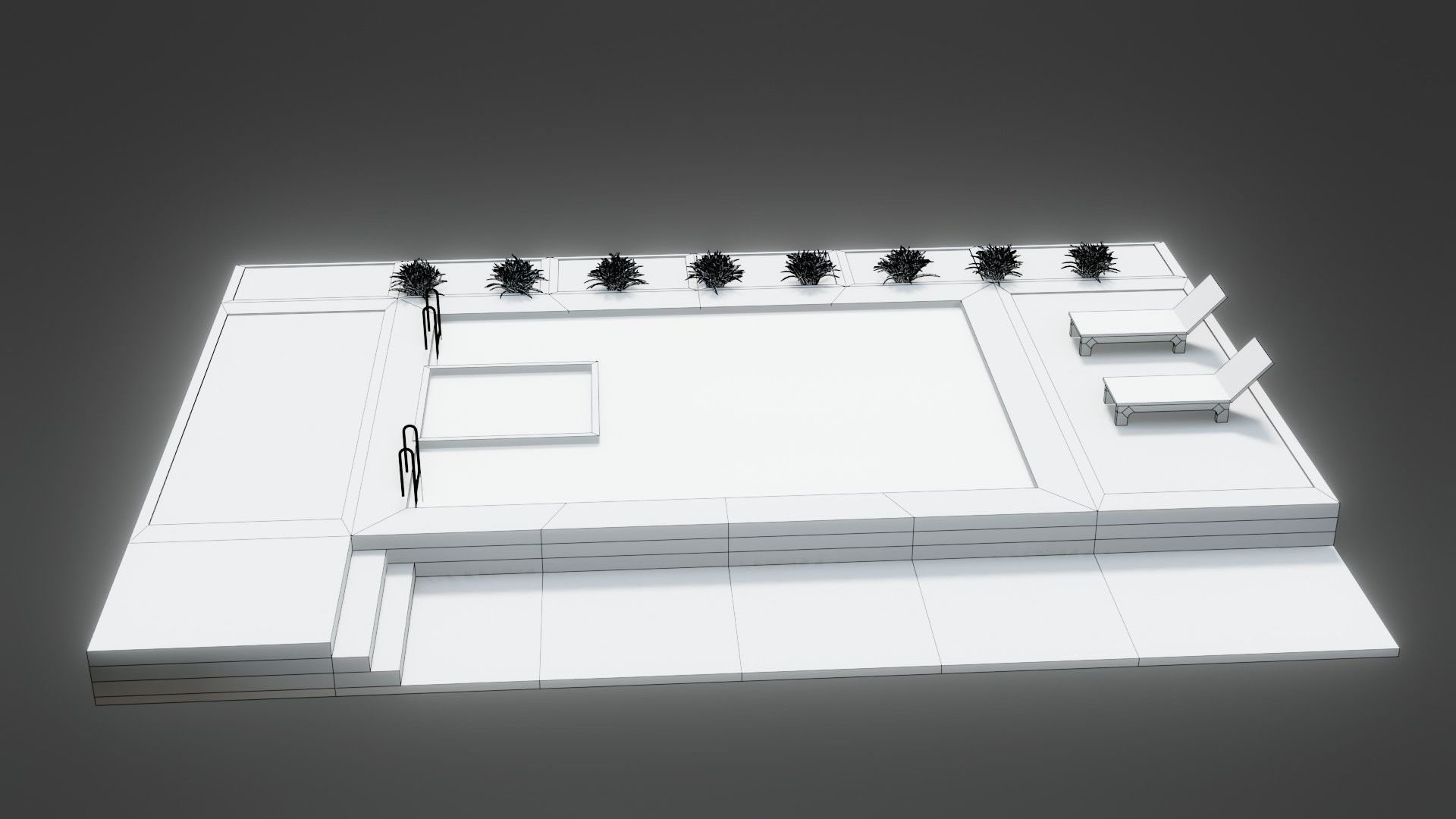 Swimming Pool - Low Poly - GameReady Low-poly 3D model_15