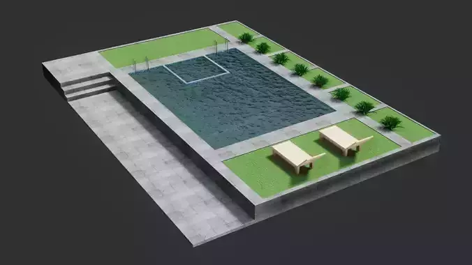 Swimming Pool - Low Poly - GameReady Low-poly 3D model