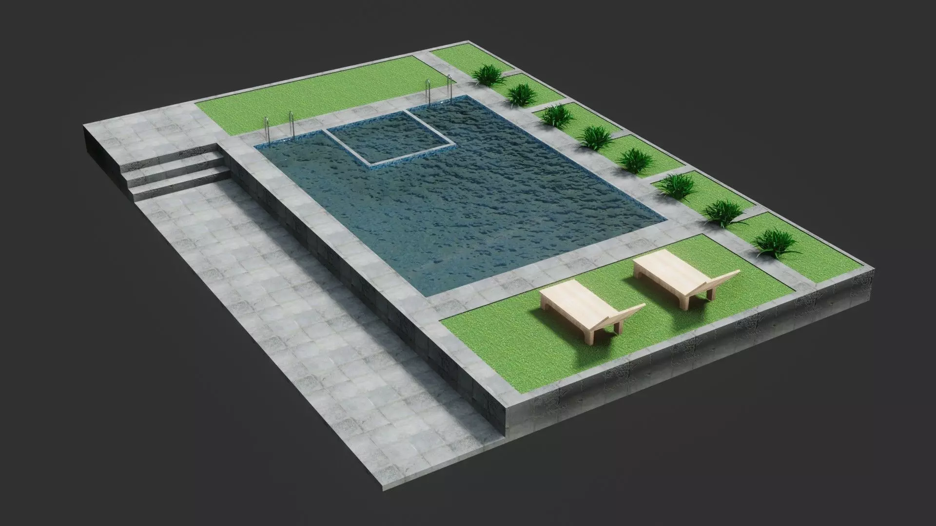 Swimming Pool - Low Poly - GameReady Low-poly 3D model_0