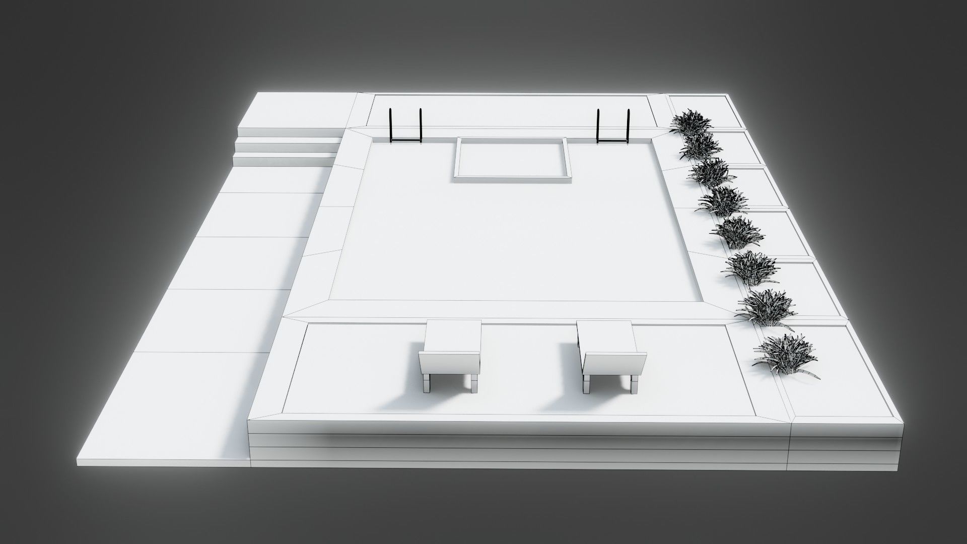 Swimming Pool - Low Poly - GameReady Low-poly 3D model_16