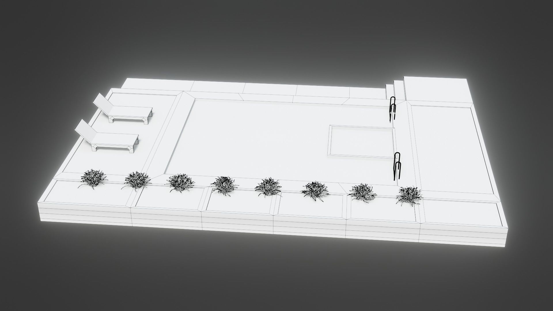 Swimming Pool - Low Poly - GameReady Low-poly 3D model_17