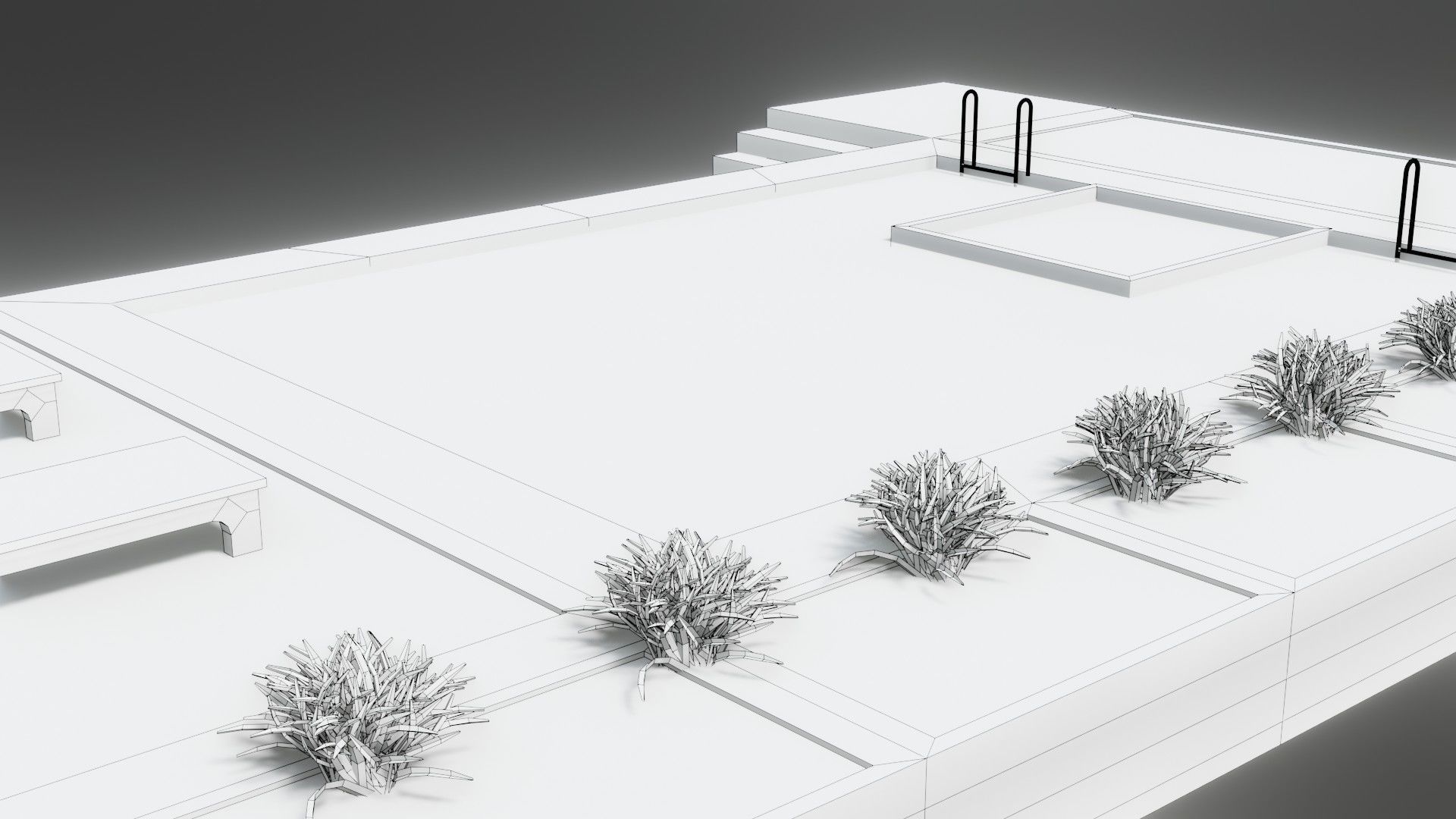 Swimming Pool - Low Poly - GameReady Low-poly 3D model_12