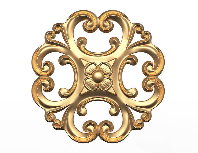 Rosette Carved Decoration CNC 024 Low-poly 3D model