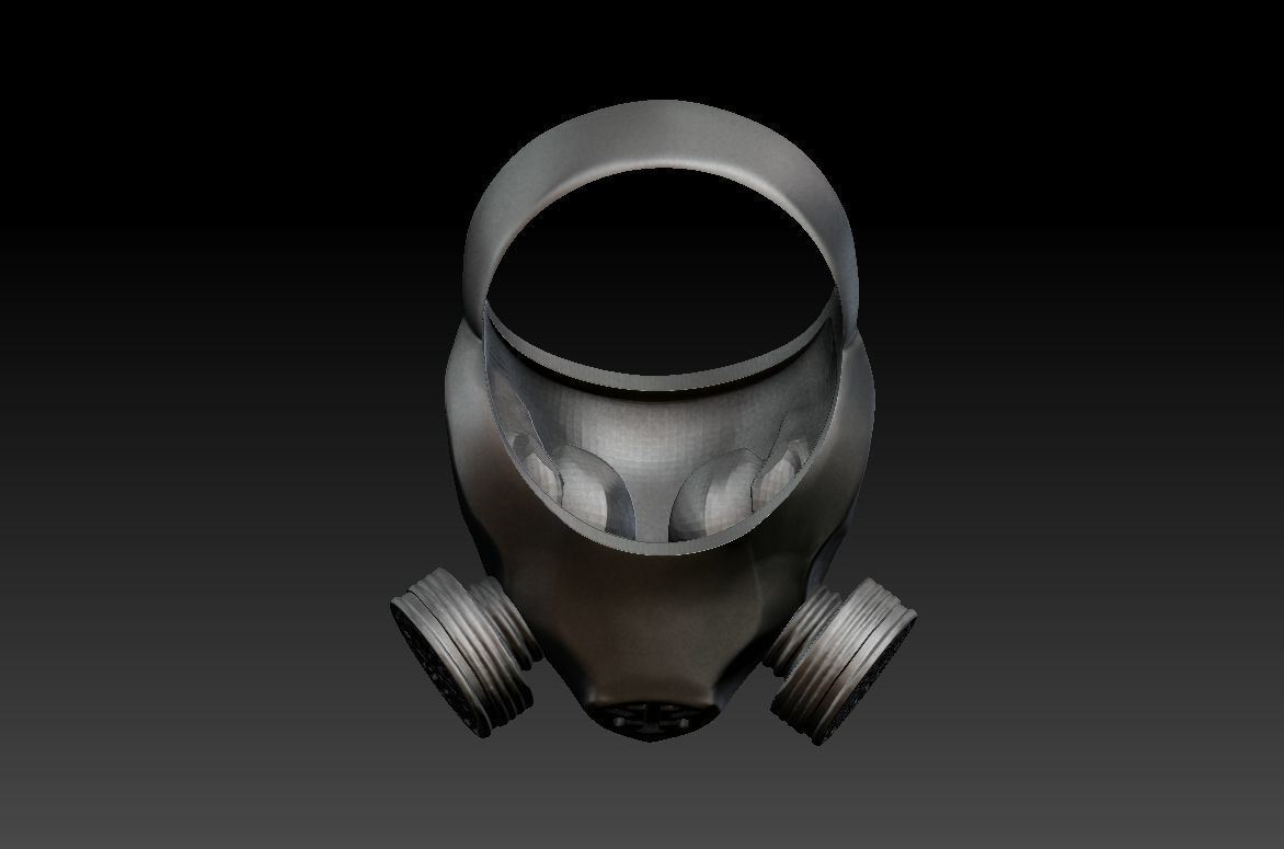 Skull in Gas Mask Ring 3D print model_4