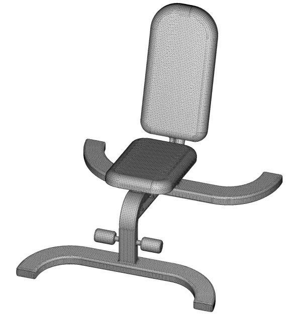 Stylish Gym Fitness Bench 3D print model_3