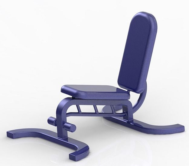Stylish Gym Fitness Bench 3D print model_2