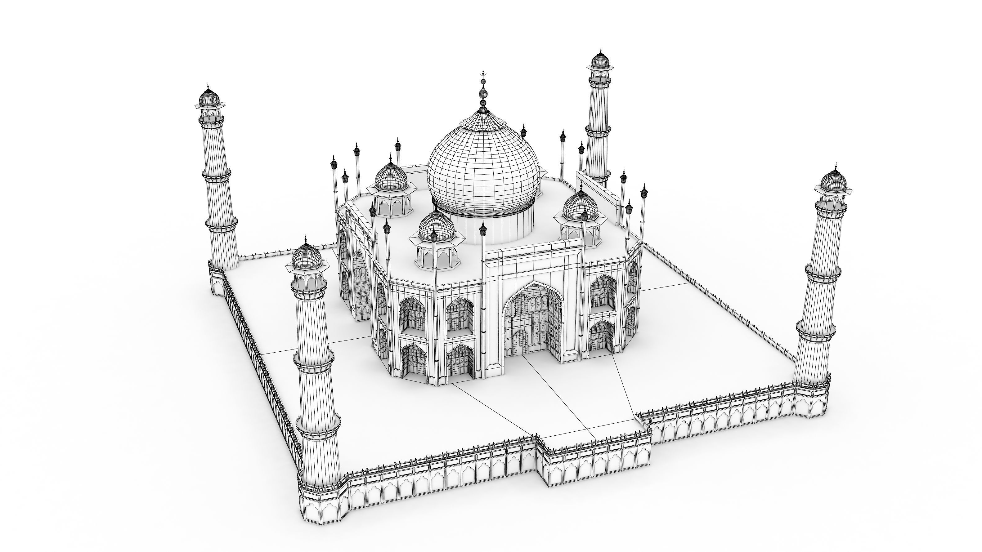 Taj Mahal 3D model_6