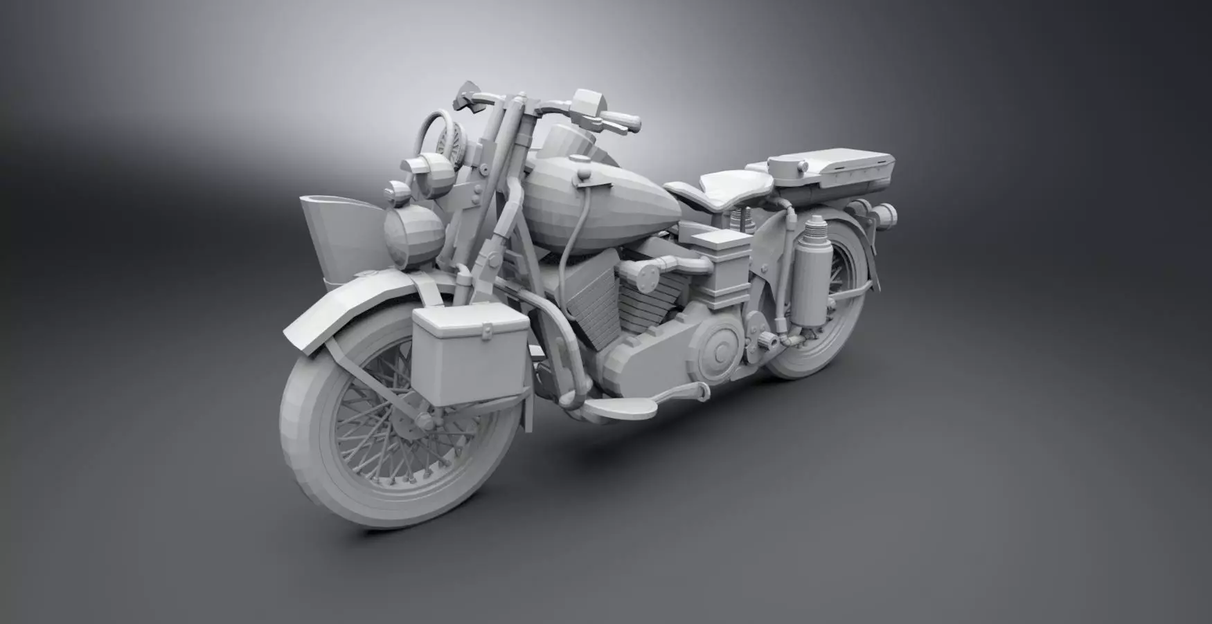 Harley Davidson WW2 Bike 3D print model_0