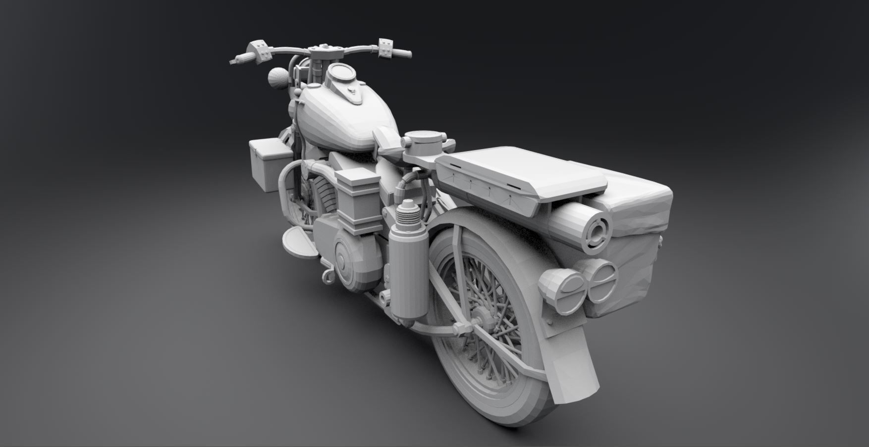 Harley Davidson WW2 Bike 3D print model_2
