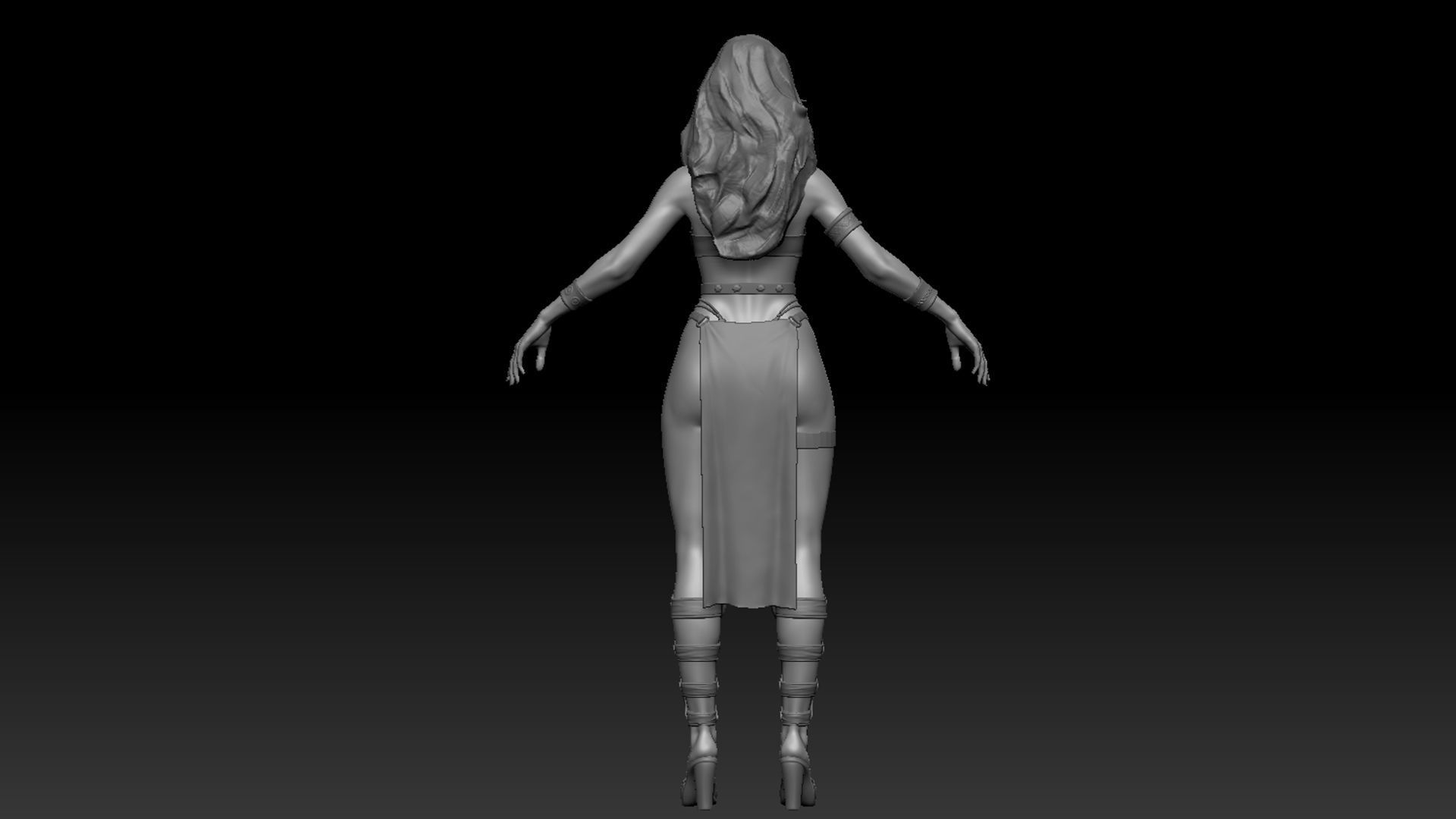 Amazon - Low poly and High poly Female base mesh 3D model_4
