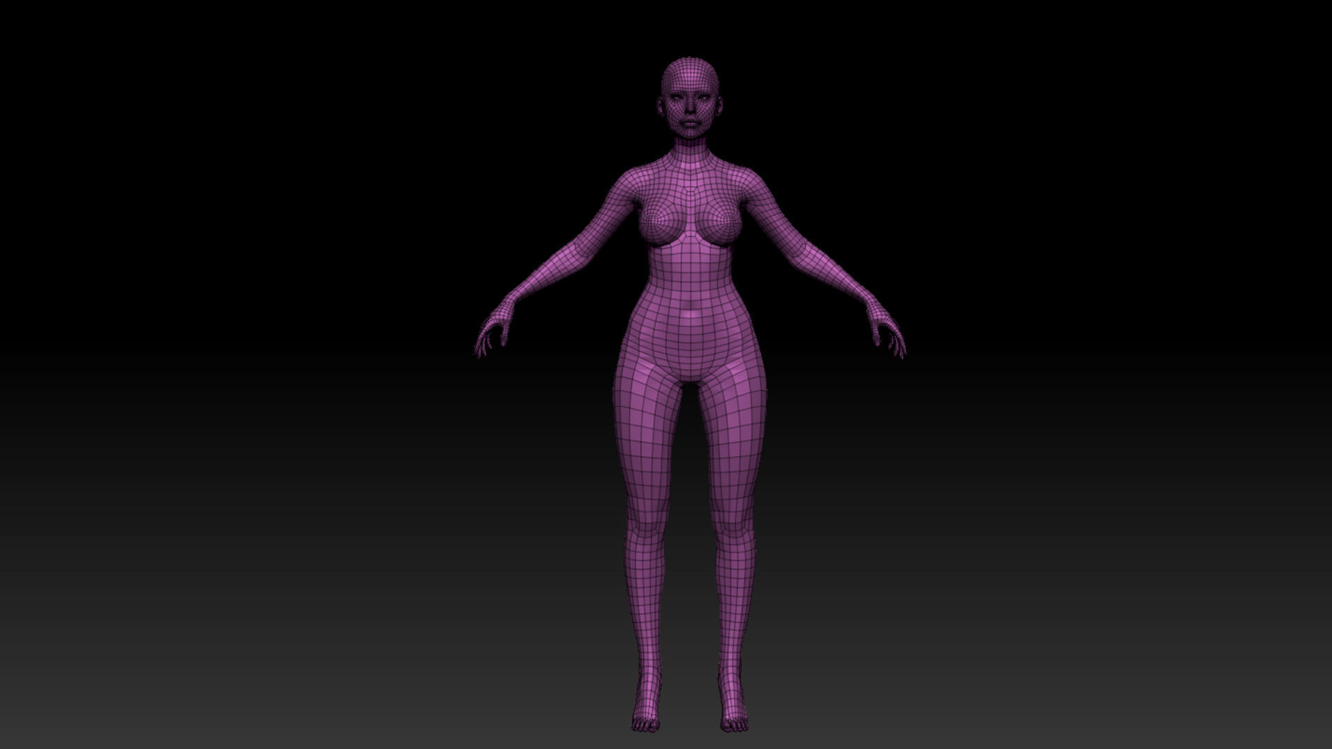 Amazon - Low poly and High poly Female base mesh 3D model_7