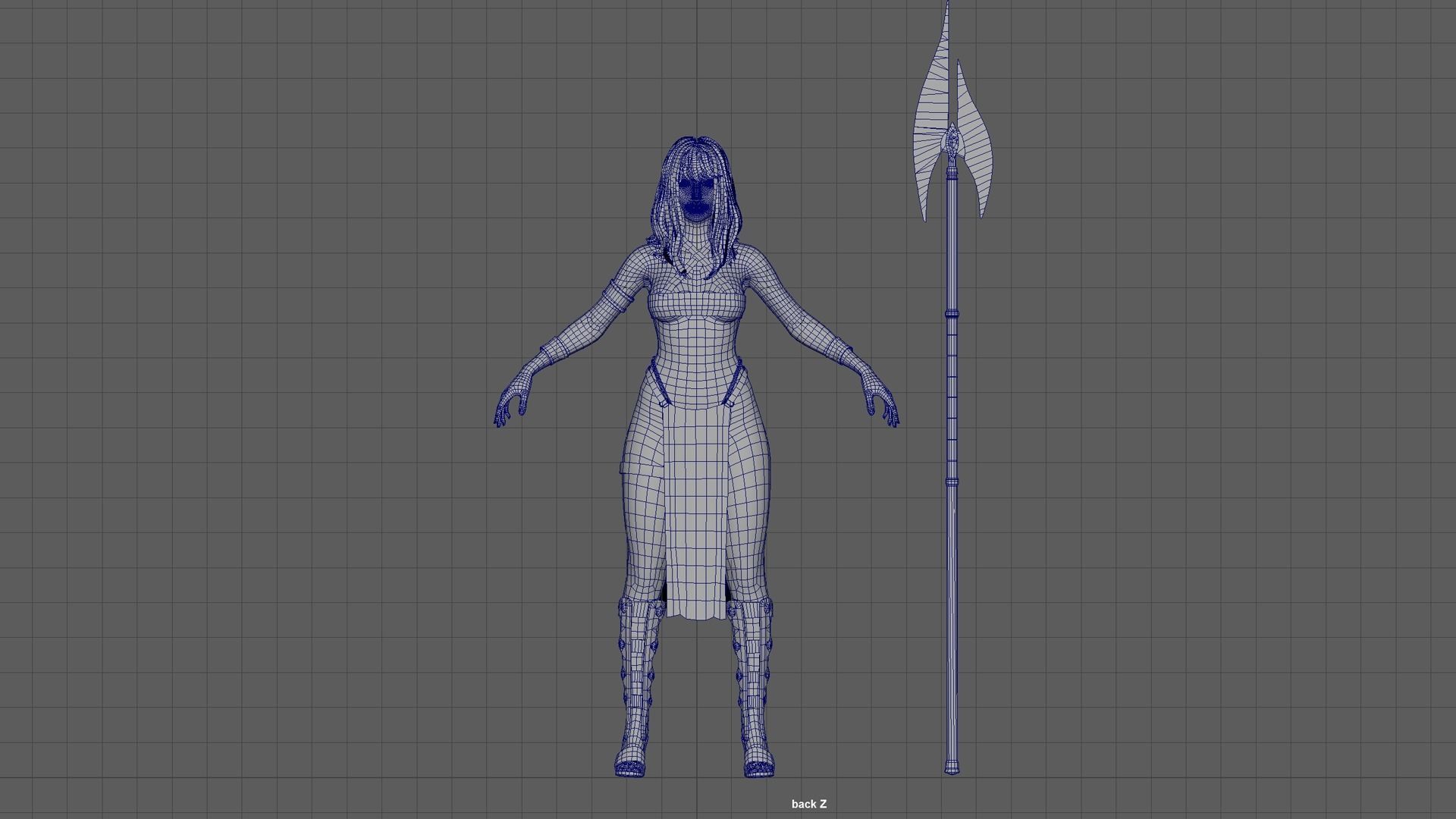 Amazon - Low poly and High poly Female base mesh 3D model_8