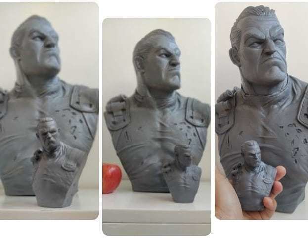 Punisher bust 3D print model_3