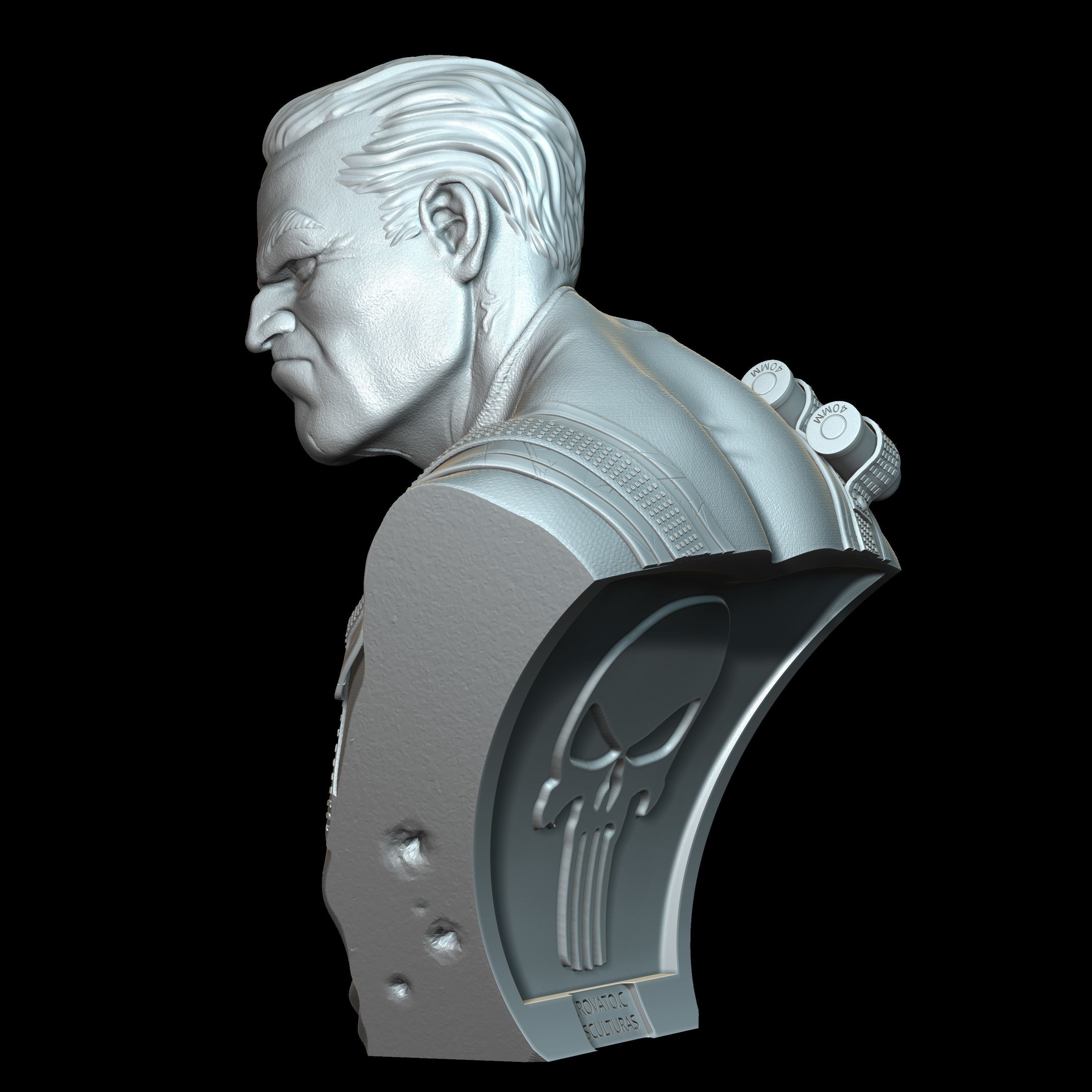 Punisher bust 3D print model_4
