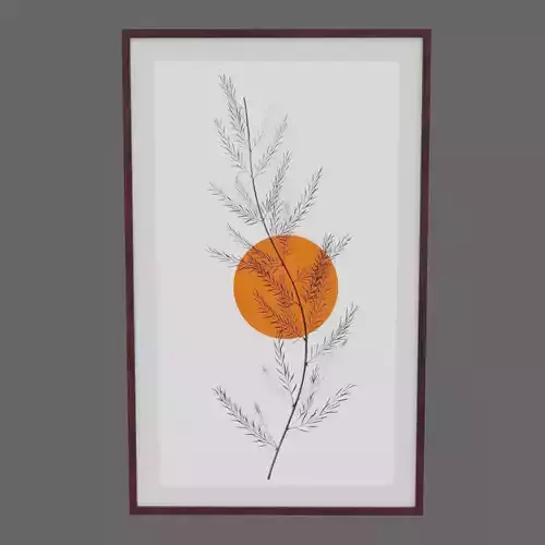 Photo-frame twigs and leaves art