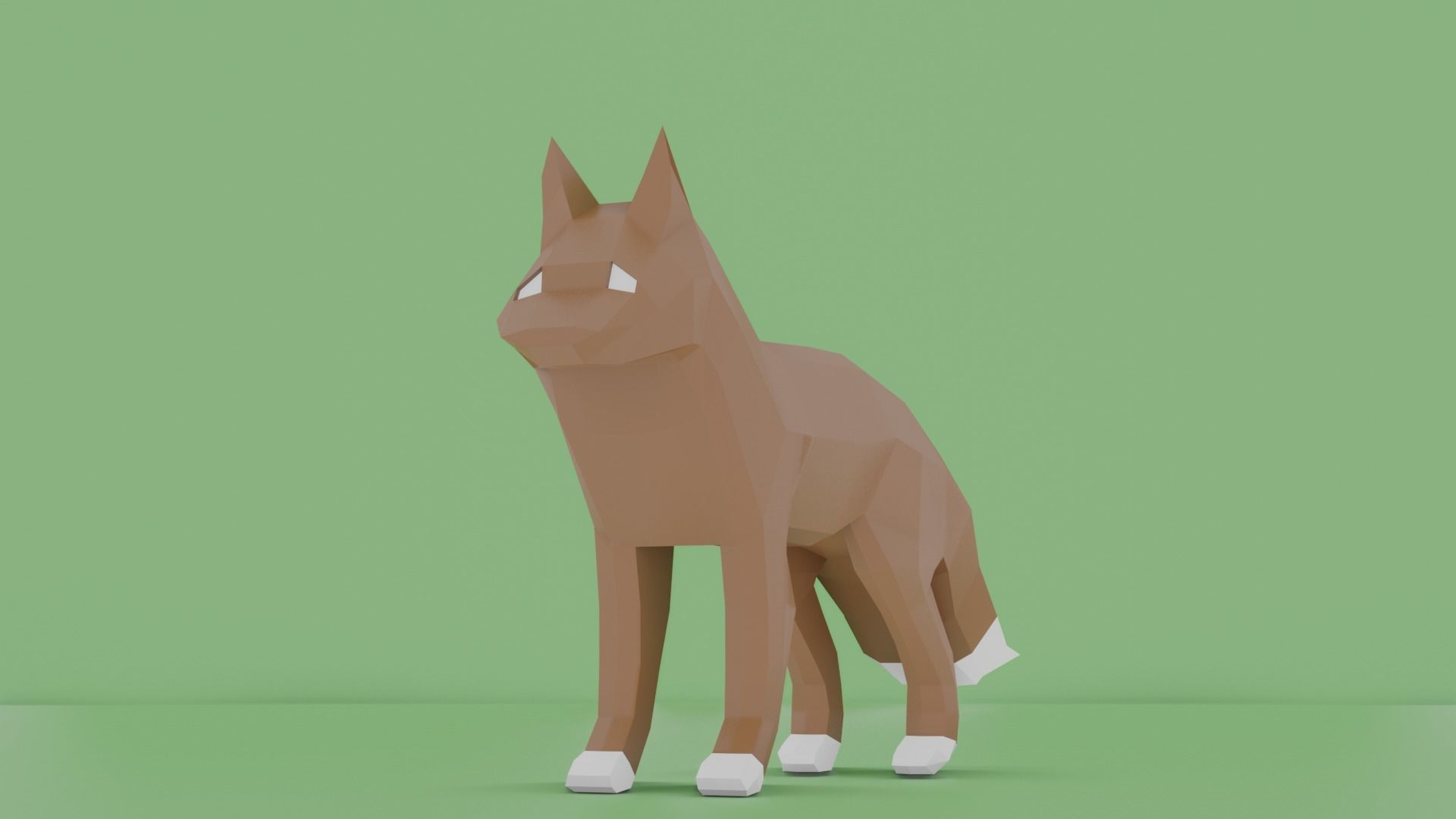 Low Poly Fox Low-poly 3D model_2