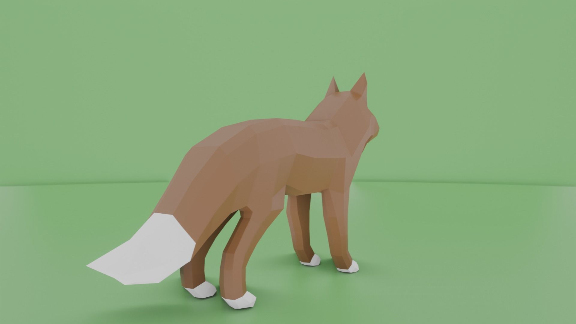 Low Poly Fox Low-poly 3D model_3