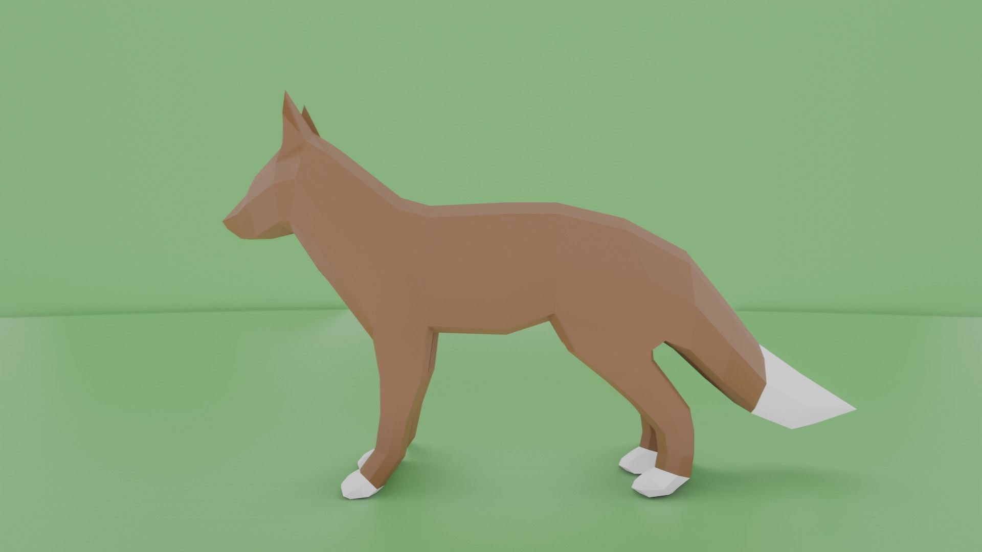 Low Poly Fox Low-poly 3D model_4
