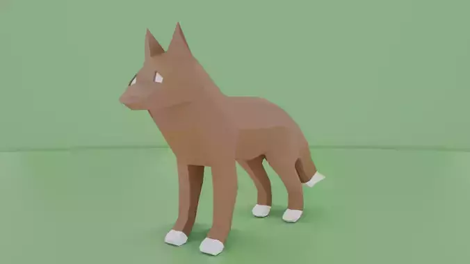 Low Poly Fox Low-poly 3D model