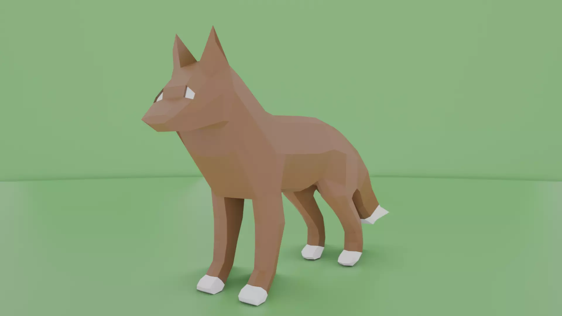 Low Poly Fox Low-poly 3D model_0