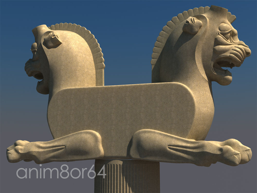 Lion capital persepolise 3D model_9