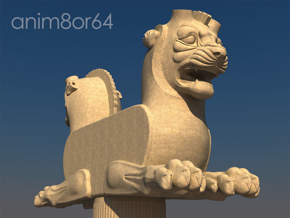 Lion capital persepolise 3D model_1