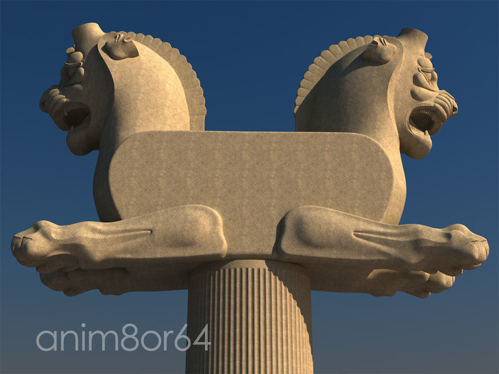 Lion capital persepolise 3D model_2