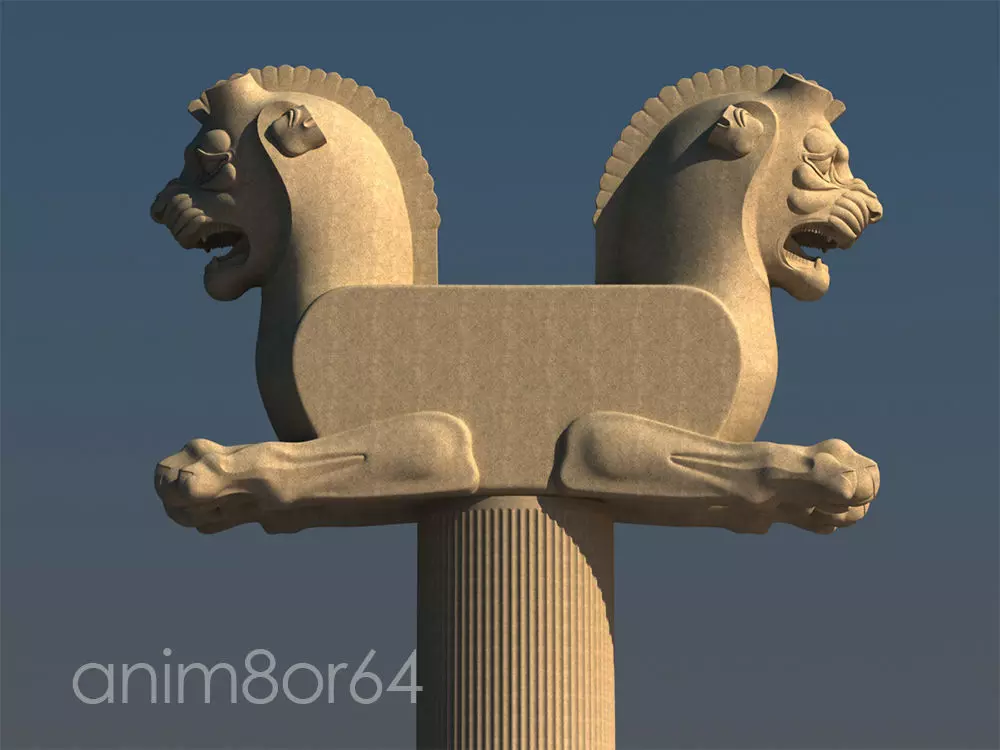 Lion capital persepolise 3D model_0