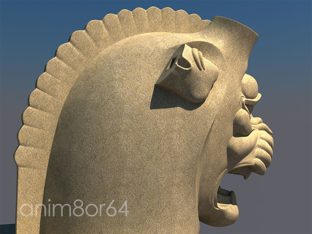 Lion capital persepolise 3D model_6