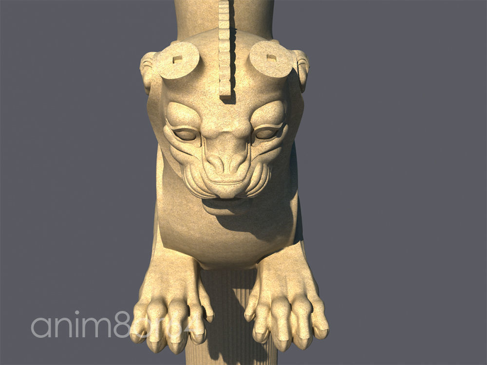 Lion capital persepolise 3D model_13