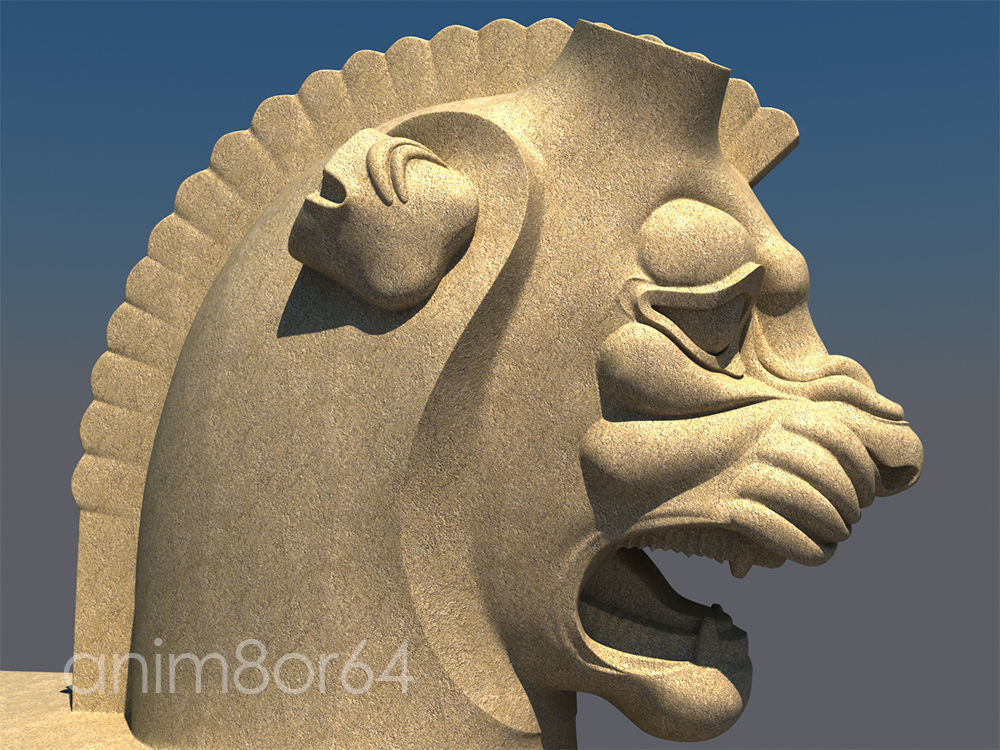 Lion capital persepolise 3D model_5