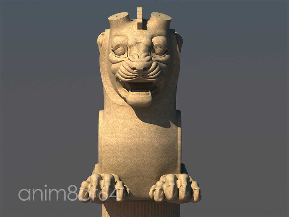 Lion capital persepolise 3D model_7