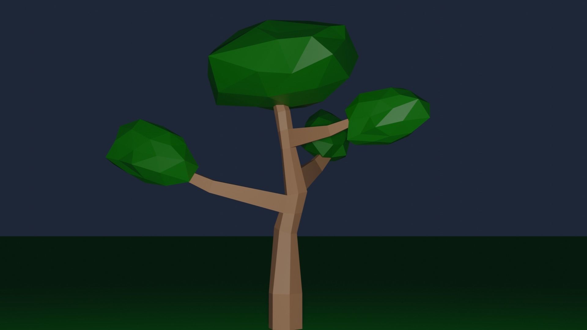 Low Poly Tree in polygons Free low-poly 3D model_4