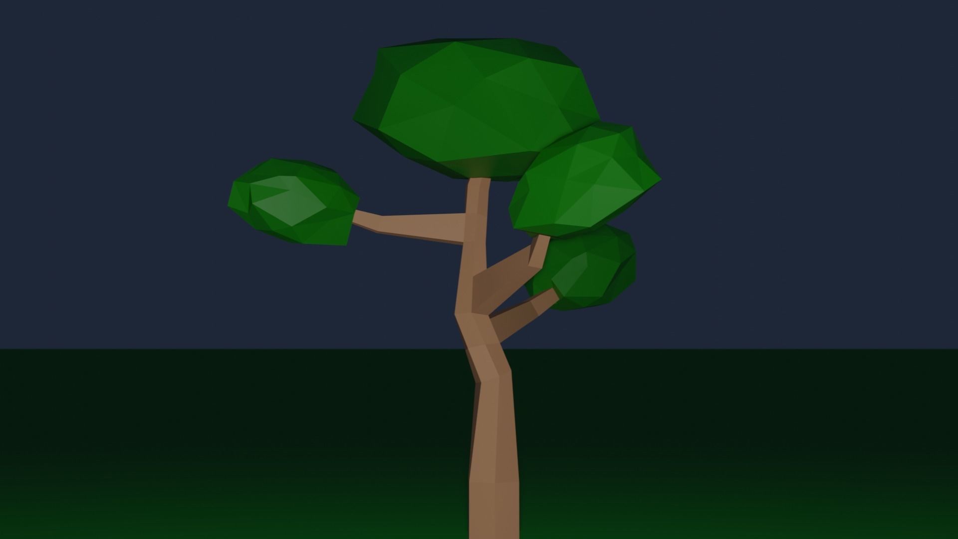 Low Poly Tree in polygons Free low-poly 3D model_3