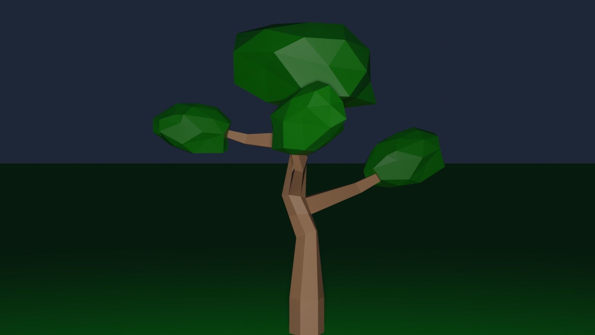 Low Poly Tree in polygons Free low-poly 3D model_2