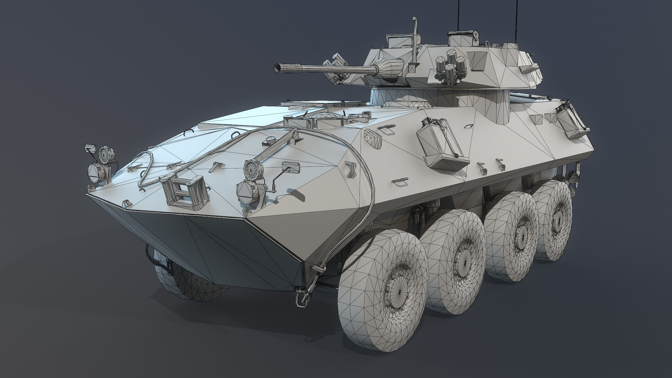 LAV-25 armoured vehicle Low-poly 3D model_9