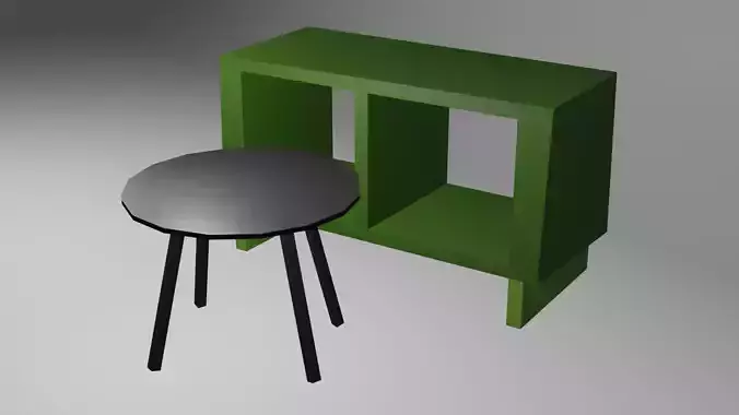 Low polly coffee table Low-poly 3D model