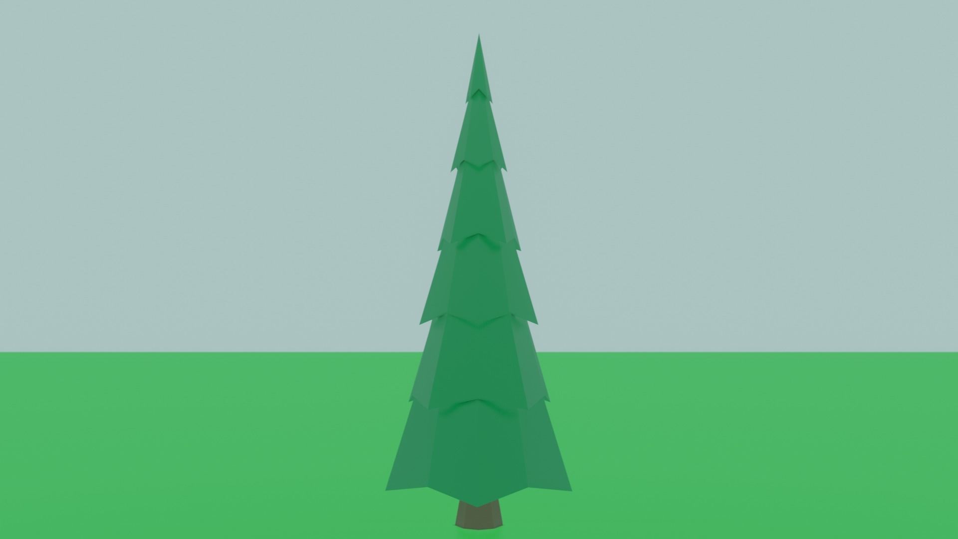 Low Poly Fir tall pine tree in middle of field Free low-poly 3D model_2