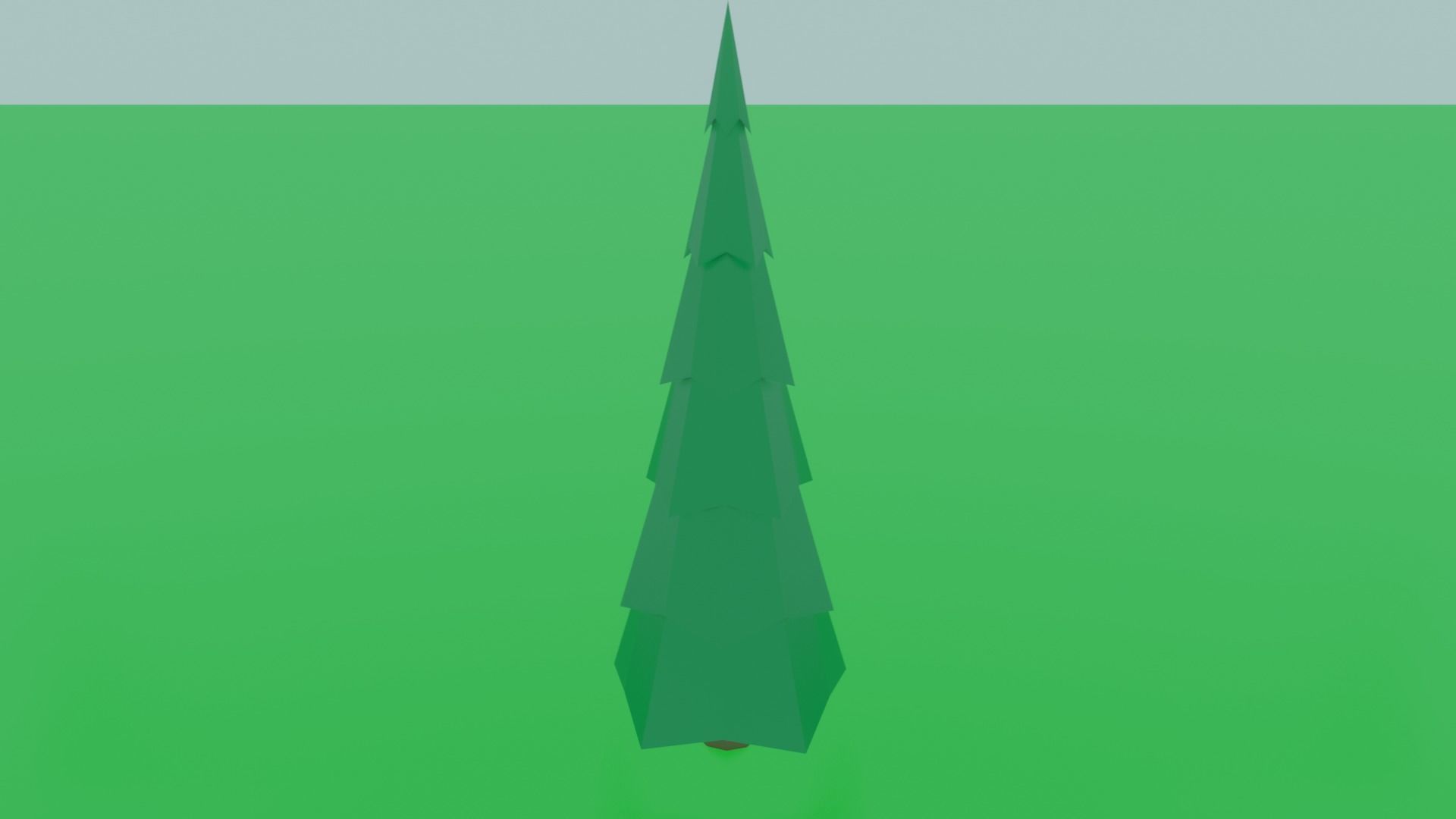 Low Poly Fir tall pine tree in middle of field Free low-poly 3D model_5