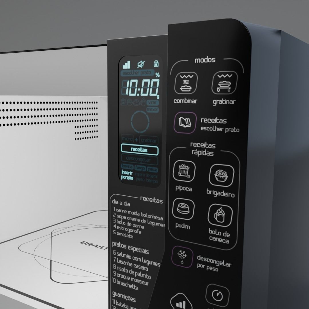 Microwave Brastemp Maxi 23L Maxi Flat with Grill 3D model_3