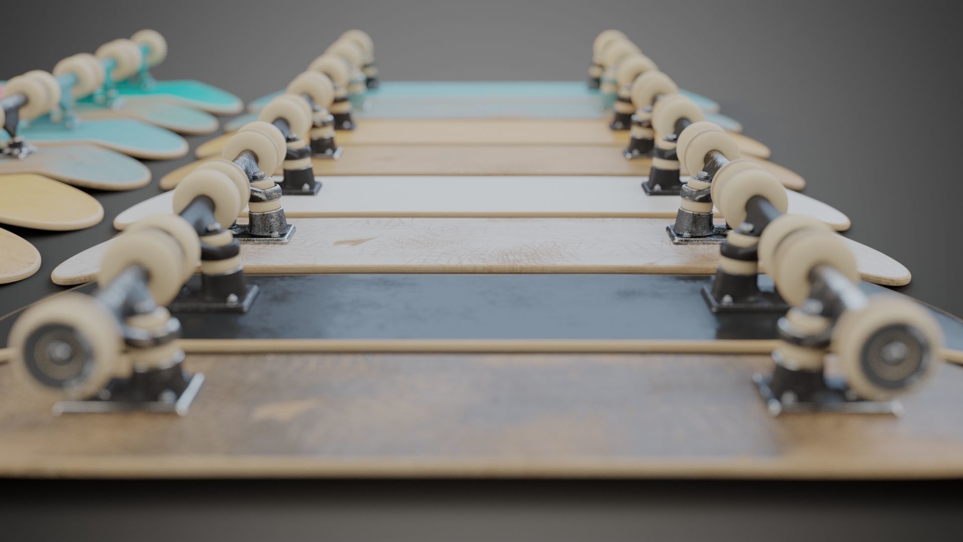 Realistic skateboard group of skateboards 3D model_13