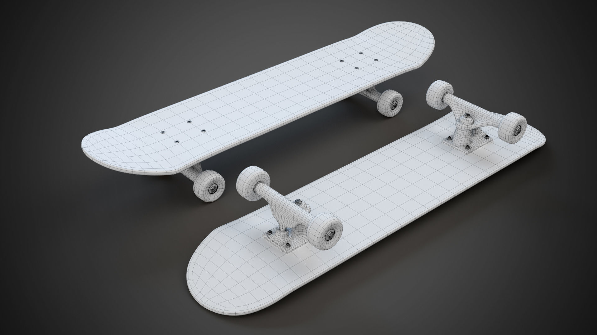 Realistic skateboard group of skateboards 3D model_16