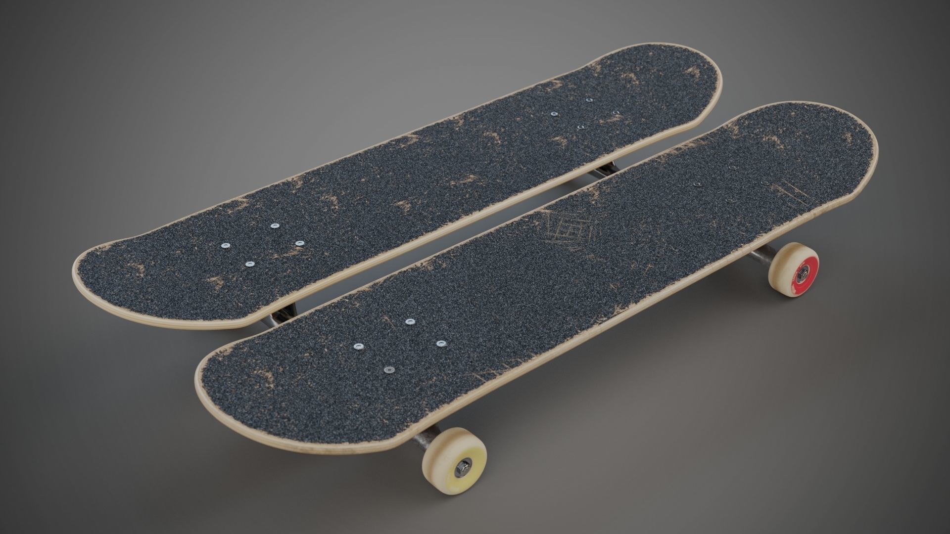 Realistic skateboard group of skateboards 3D model_15