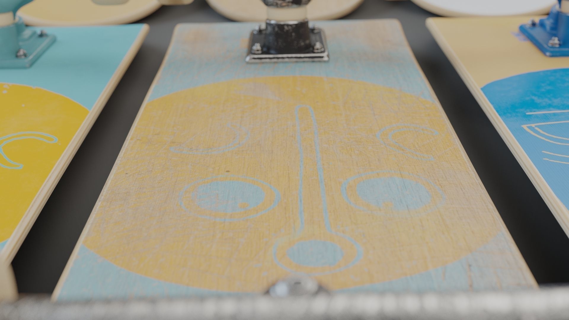 Realistic skateboard group of skateboards 3D model_8