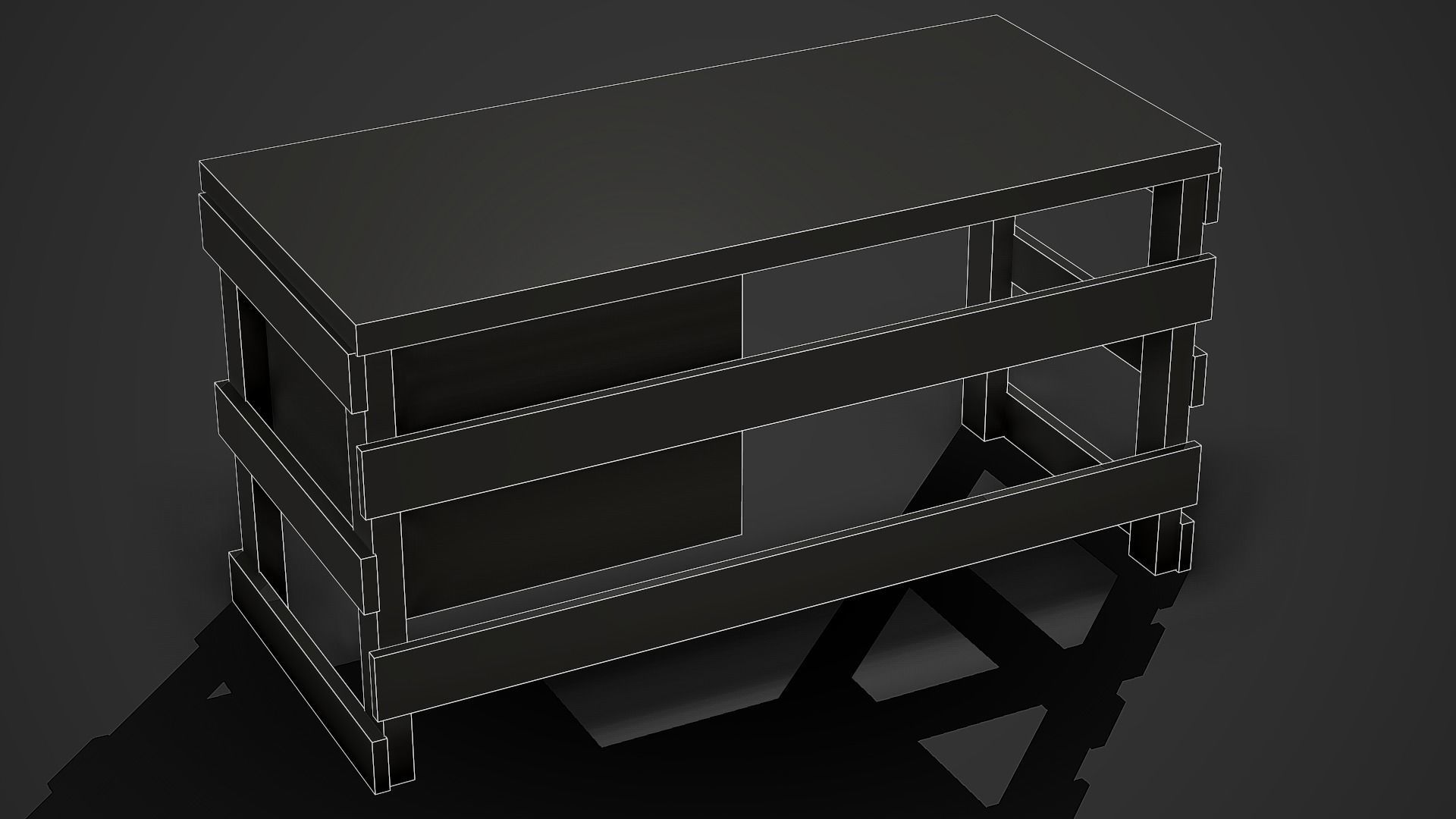 Old Wooden Table 01 Low Poly Mobile Ready Low-poly 3D model_7