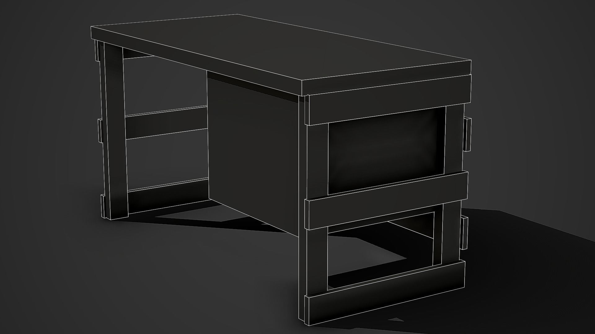 Old Wooden Table 01 Low Poly Mobile Ready Low-poly 3D model_6